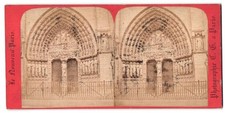 stereoscopic view-photo C.G., Paris, view of Paris, Portal de Notre Dame 