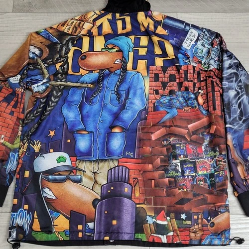 Death Row Records Shoe Palace Reversible Coach Jacket Snoop Dogg Joe Cool Art XL - product listing photo
