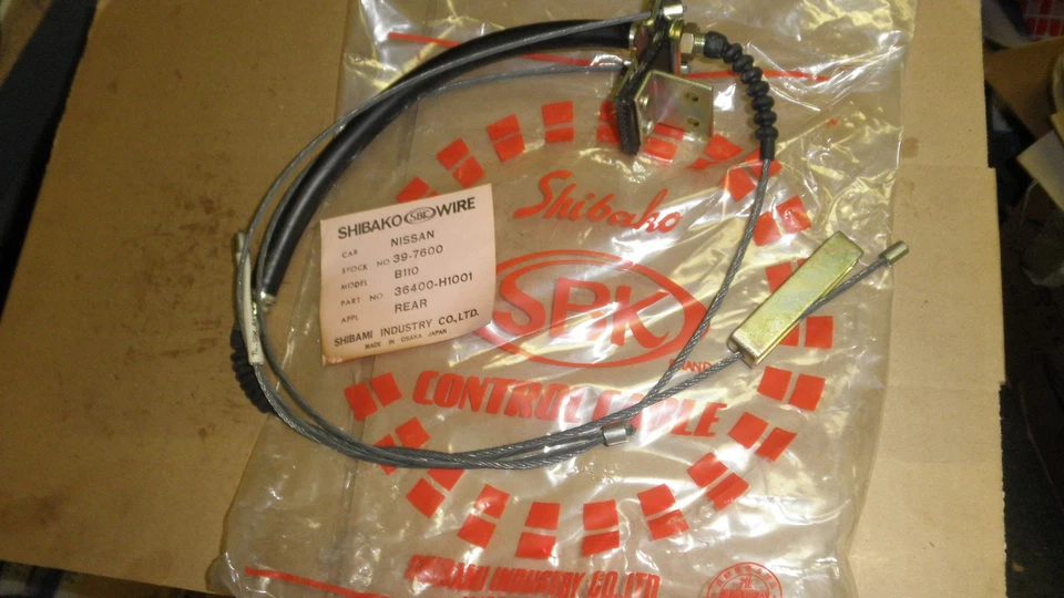 Conjunto de cable de freno de mano trasero Datsun #36400-H1001 1971-73 B110,1200,A12 #39-7600 Foto 2 de 4