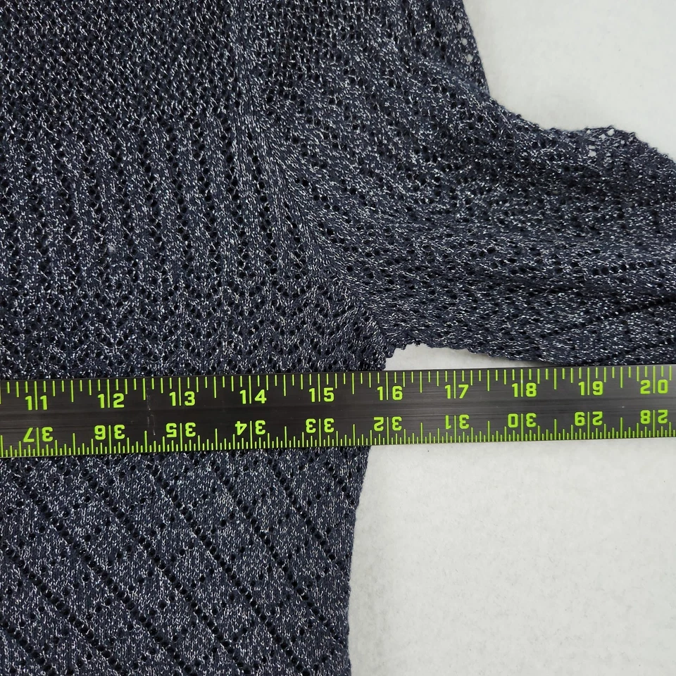 Suéter American Eagle Mujer Medio Azul Plateado Ligero Pullover Transparente NUEVO Foto 4 de 4