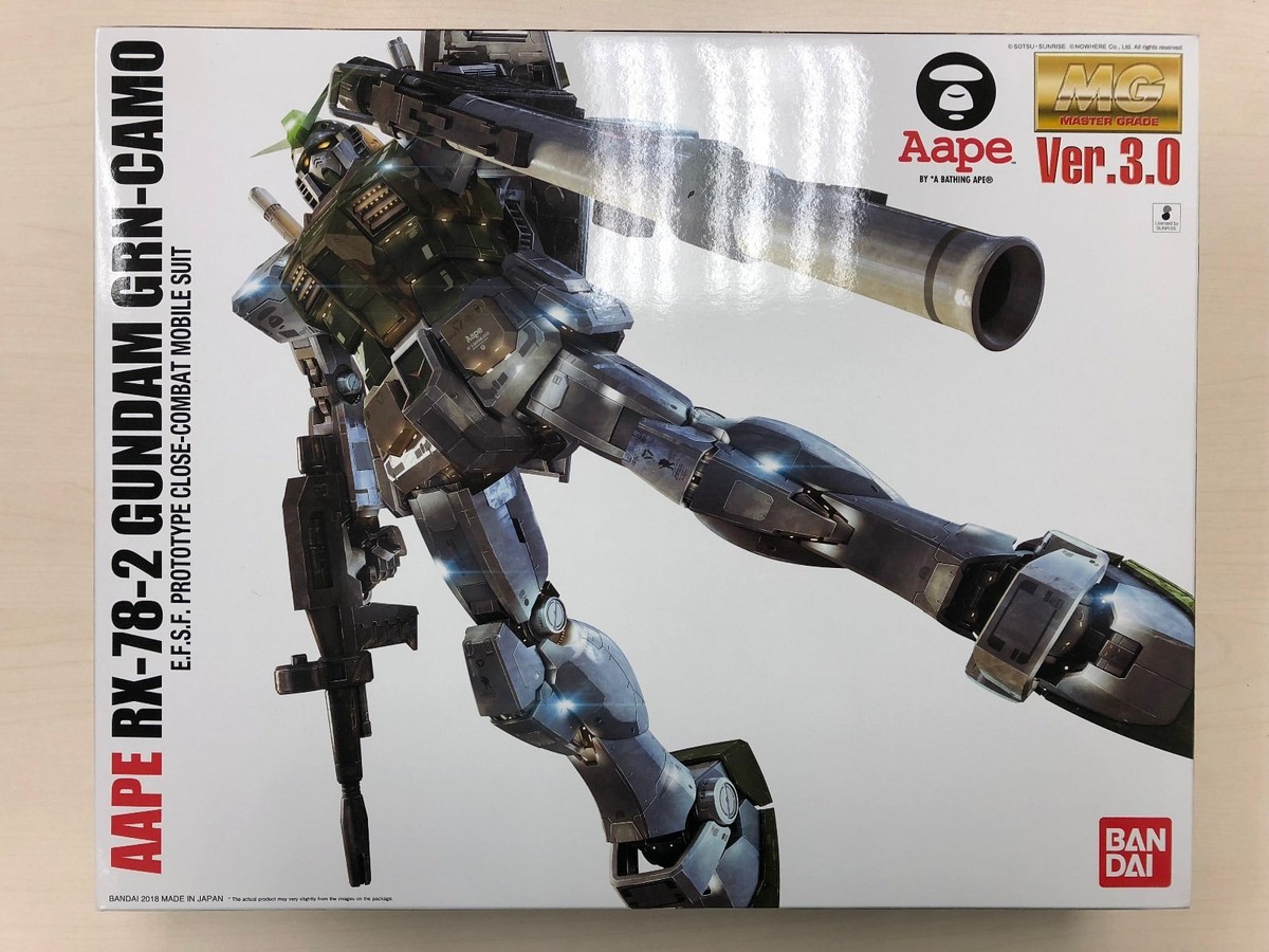 🔥 Bandai MG 1/100 AAPE RX-78-2 Gundam Grn-Camo Ver 3.0 NEW 🔥 Bandai MG 1/100 AAPE RX-78-2 Gundam Grn-Camo Ver 3.0 NEW