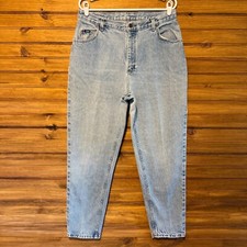 Vintage Lee Mom Jeans Size 14 Light Wash Denim 80s 90s High Rise Tapered Leg