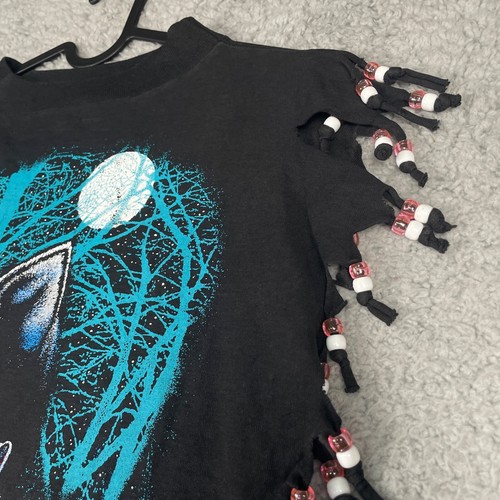 Vintage Wolf Native Screen Print Beaded RARE Made In USA Mens Small Youth OS - Picture 4 of 13
