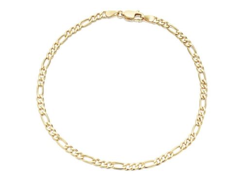 18k Layered Real gold filled Figaro Link Anklet Bracelet 10 inches - Picture 7 of 9