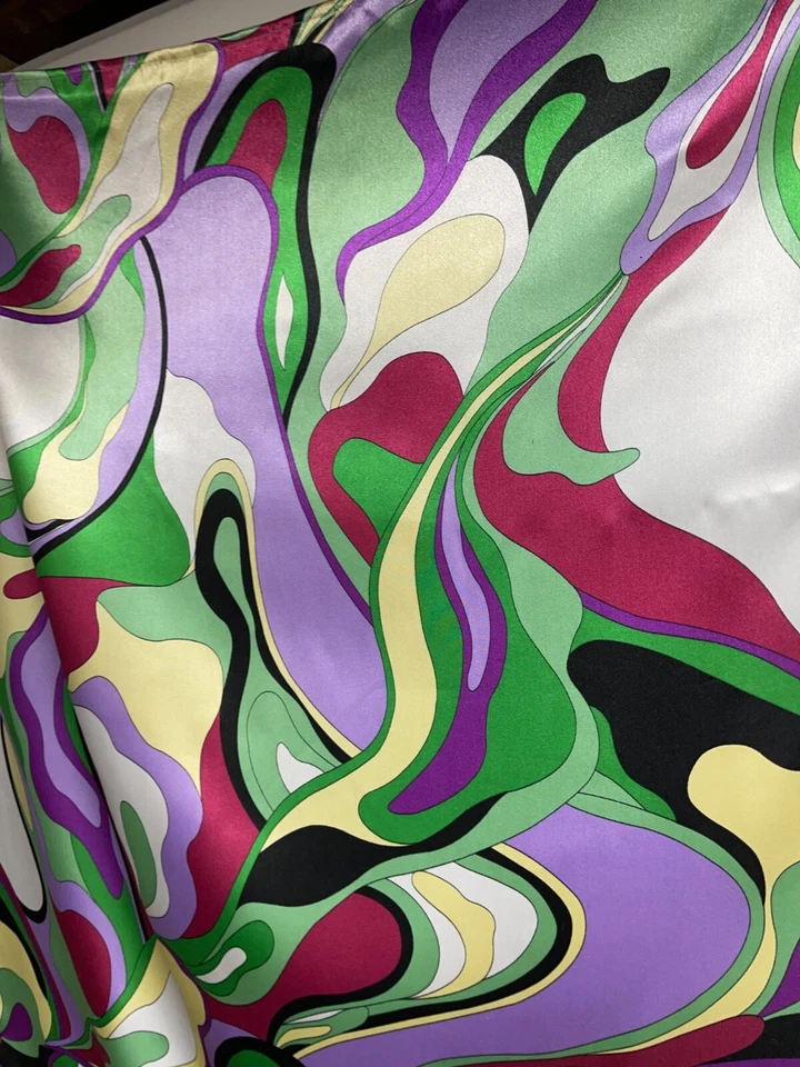 Шарф Dennis By Dennis Basso многоцветный ретро шелковистый атласный 35 дюймов квадратная упаковка - Изображение 4 из 4