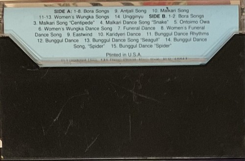 Australia- Songs of the Aborigines (Cassette, Lyrichord) - 第 2/2 張圖片