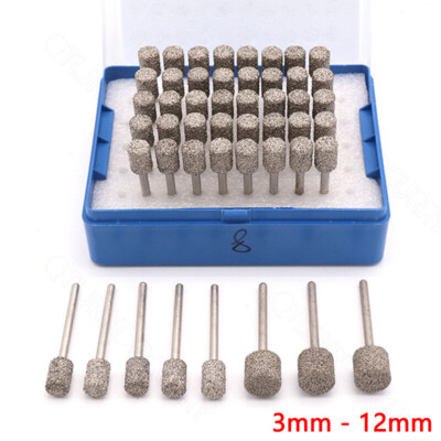 Zylindrische Form Diamant Fräser Schleifstift Schleifkopf Für Dremel Schaft 3mm