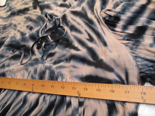 Maxi abito nuovo senza etichette Young Fabulous & Broke piccolo blu tie dye artsy floreale stravagante - Foto 9 di 11