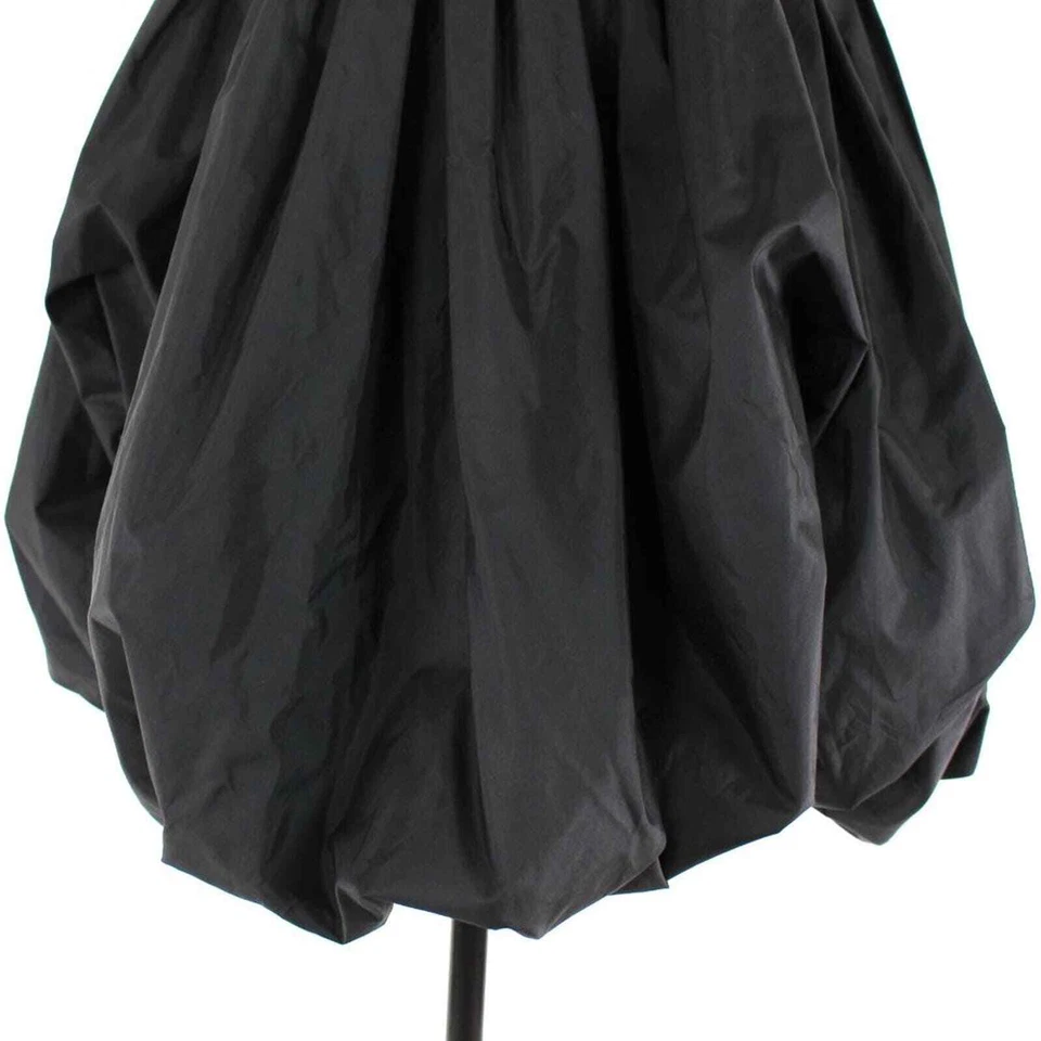 Alice + Olivia Black Leather Sleeveless Silk Mini Dress Medium Bubble Hemline - Image 4 of 4