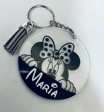 Disney Mickey/Minnie Mouse Personalised Keyring, Name Tag Novelty Gift, Present.