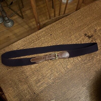 DOONEY & BOURKE Surcingle Brown Leather Wool Web Brass  display picture 3