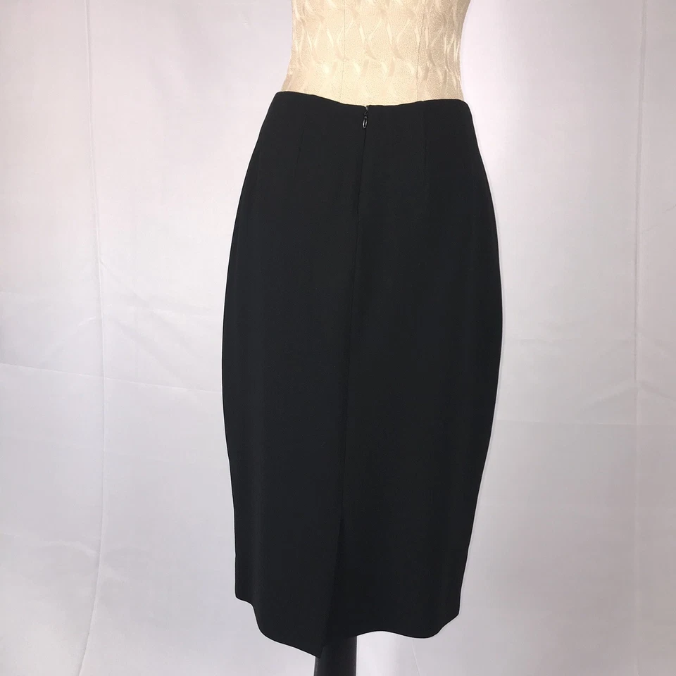 DONNA KARAN Couture  Brown Black Label Size 10  Pencil Wool Skirt - Image 3 of 4