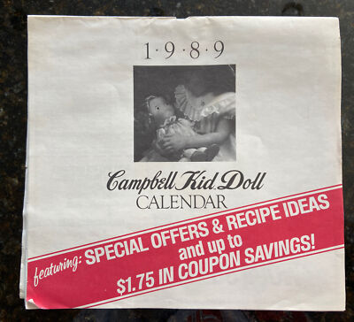 1989 Campbell Kid Doll Calendar, never used