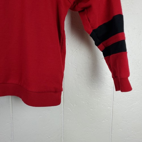 Guess Sweatshirt Womens Large Red Crew Neck Long Sleeve Logo Stretch Pullover - Picture 5 of 15