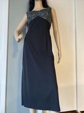 Vintage Jeffrey & Dara Evenings Prom Black Glittery Gown Size 8P Dress Only Slit