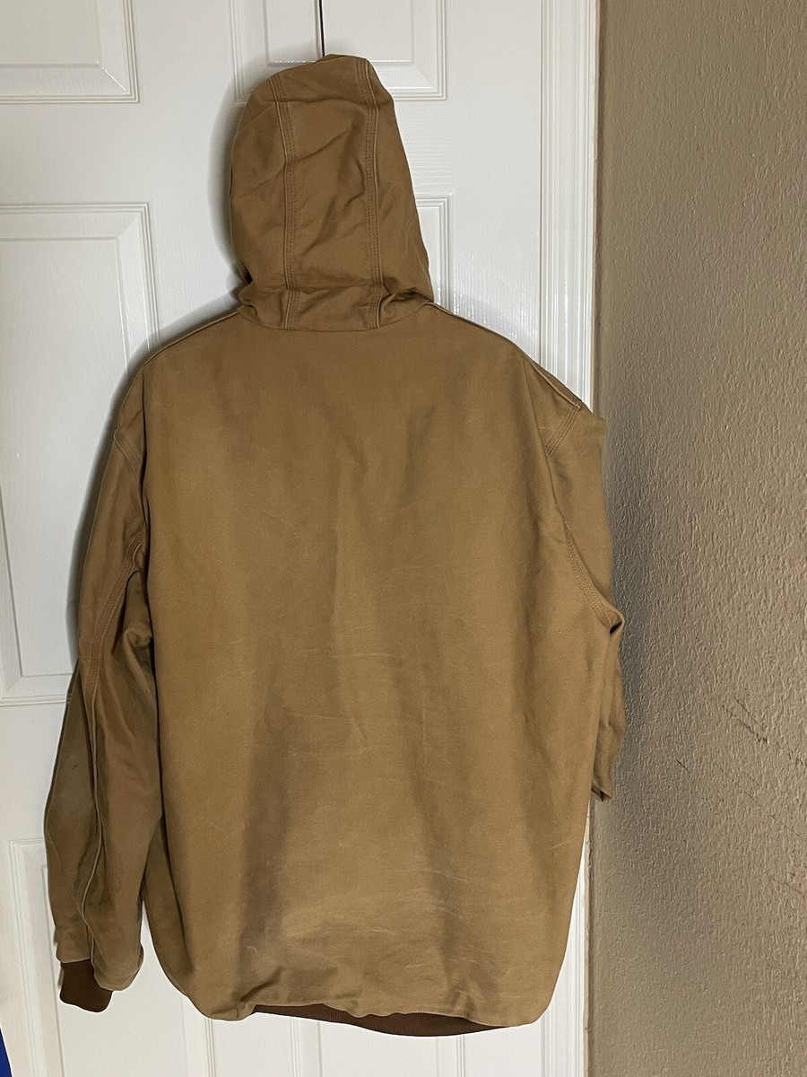 Y2K Carhartt フード付きブラウンジャケット XL Carhartt Active Jacket Y2K Mesh Lined Full-Zip Hooded Coat