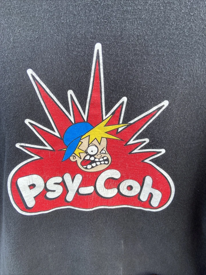 Camisa Psy-Coh Para Hombres L De Colección Años 90 RARA Grial Patineta Ropa de Calle Parodia Patinador Foto 3 de 4