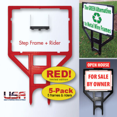 Yard Sign Frame 5-PACK **RED LIMITED EDITION** Real Estate Sign Frame - 18x24