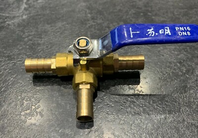 4,6,8,10,12,14,16,19 mm Schlauch Widerhaken Vollanschluss T-Anschluss Dreiwege Messing Kugelhahn