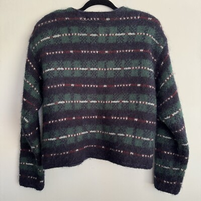 Summit Hill Womens Mohair Blend Button Front Warm Fuzzy Sweater Chunky Buttons M