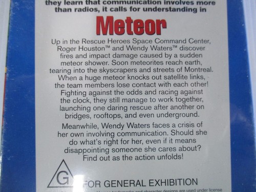 Rescue Heroes Meteor VHS 1999 Fisher Price Mattel G PAL R4 Brand New Sealed - Picture 4 of 10