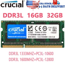 Crucial DDR3L 16GB 32GB 1333MHZ 1600MHZ Memory SO-DIMM Laptop RAM Notebook RAM