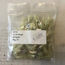 Nylon Insulated Spade Terminal, 6 Stud, 12-10 AWG - 50 Pack