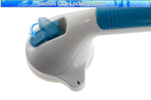 Suction Cup Grab Bar Multi-Positional 180° Swiveling Suction Grip 27" Hand Rail  - Picture 5 of 8