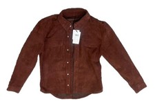 Women’s Reiss Rust Suede Button Overshirt Size Extra Small Msrp$695