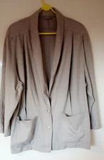 Vintage Expressions Beige Textured Unlined Jacket Size UK 14