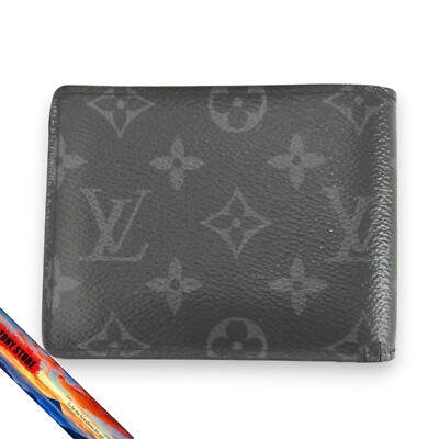 Portafoglio da uomo Louis Vuitton Monogram Eclipse Multiple Bifold