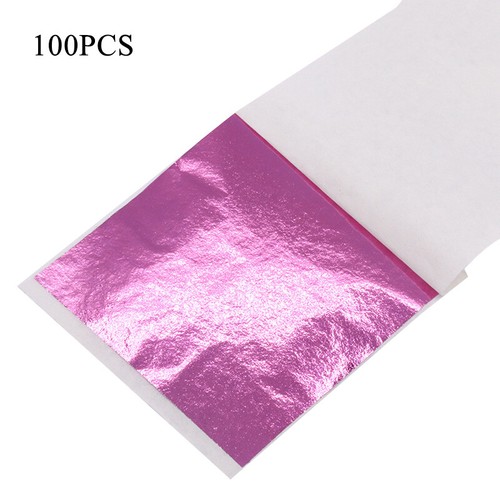 100 hojas de papel de aluminio imitación oro plata cobre hoja dorado arte artesanal ⊰♡ - Imagen 18 de 18