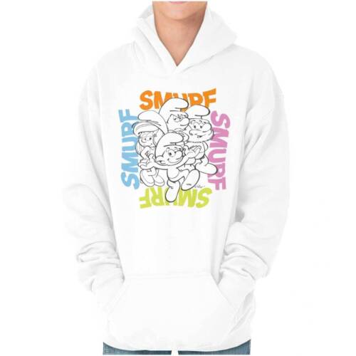Retro Vintage The Smurfs Cartoon Characters Youth Hooded Sweatshirt Boy or Girl