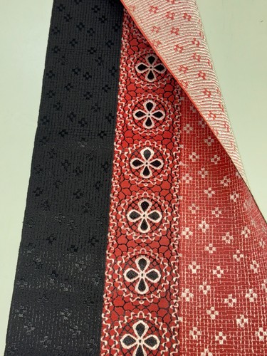 TELA PERNO KIMONO VINTAGE JAPONESA tela seda rojo corte ventas 35,4 x 11,8 pulgadas - Imagen 18 de 23