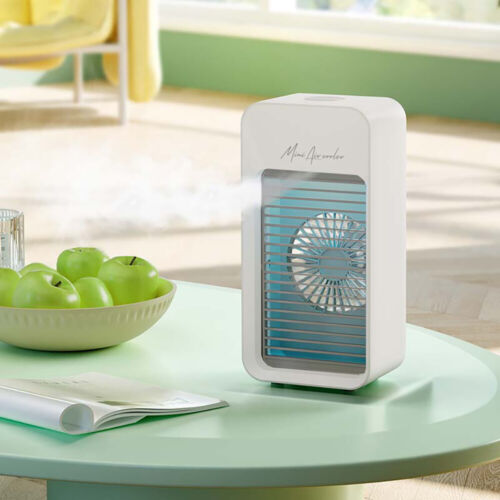 USB Rechargeable Desk Tower Cooling Fan ,Humidifier 3Speeds Adjustable LED Light - Picture 12 of 22
