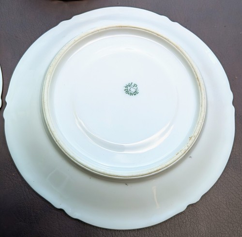 Gold on White 3 Cups & 3 Saucers Early 1900's J.P.L France "S" Monogram Mint Co - Picture 21 of 24