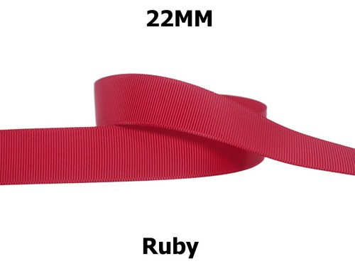 5yds~~22mm Red Wine Burgundy Coral Rose Grosgrain Ribbon 14 COLOURS U PICK - Picture 13 of 15