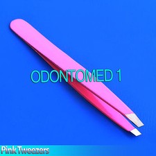 3  New Beauty Useful Tool Makeup Eyebrow Pink Tweezer Hair Remover Slanted Tip