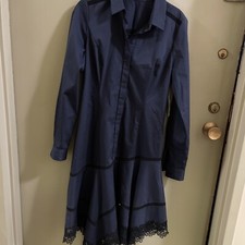 Elie Tahari Navy Dress Sml
