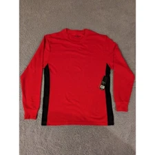 Galaxy By Harvic Long Sleeve Crew Neck Thermal Shirt Mens Size Small Red Black