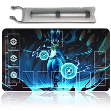 NEW Pokemon Lucario Playmat with Card Zones Free Bag Rubber Game Playmat of TCG