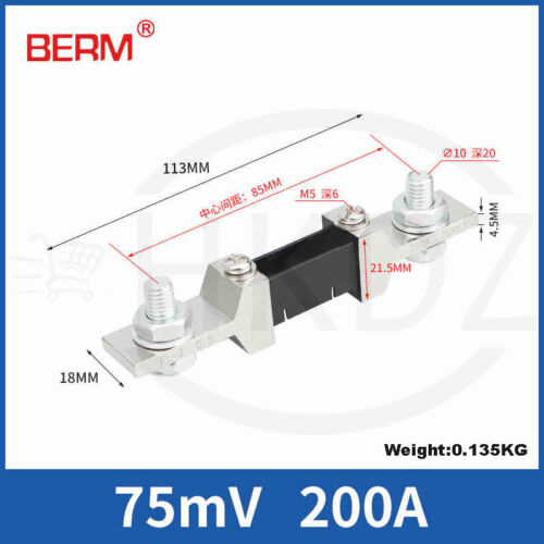 DC Strom Amperemeter Shunt für Ampere Amperemeter Panel Meter DC 75mV 20A -2000A - Bild 22 von 32