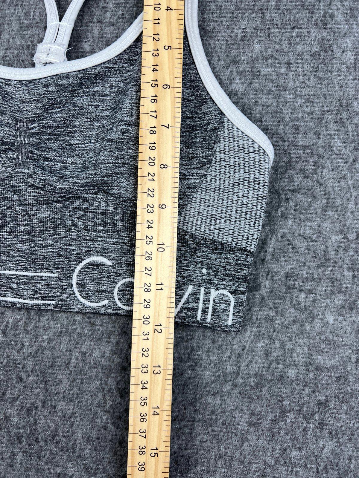 Calvin Klein Performance Women's Gray Seamless Strappy Back Sports Bra Size S thumbnail 3