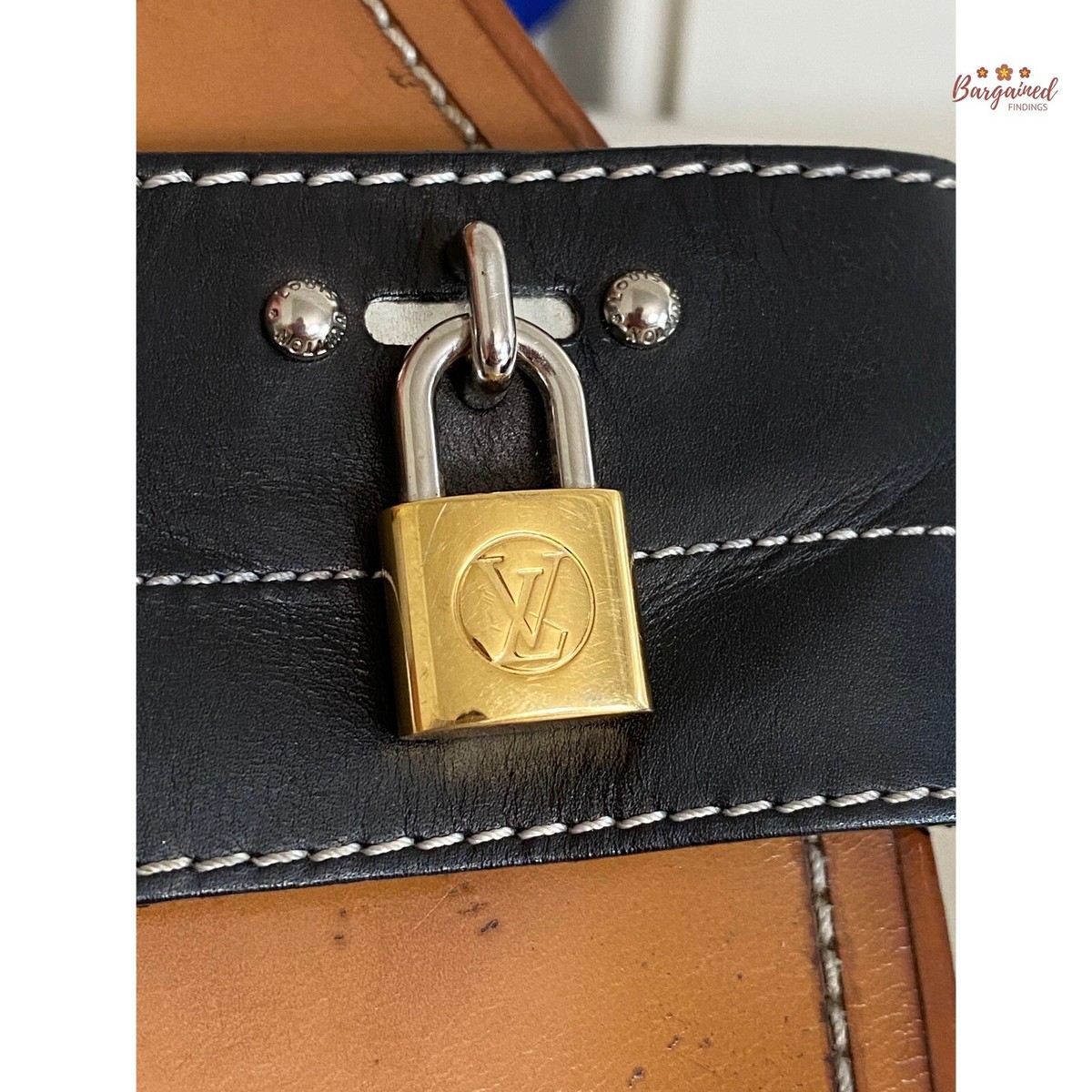 Authentic Louis Vuitton Black Brown Leather Lock It Flat