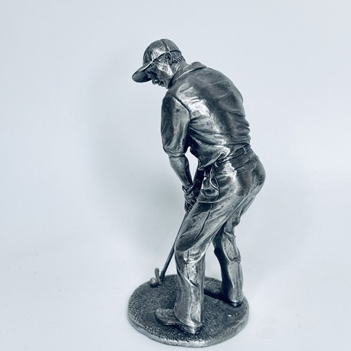 Vintage Golf Golfer Man Putting Pewter Figurine 10 cm 310 grams Excellent Cond. - Picture 8 of 17