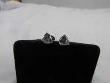 Sterling Silver 6mm Heart Cubic Zirconia Stud Style Post Pierced Earrings 244