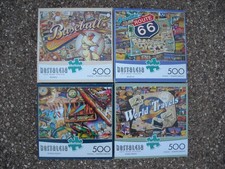 BUFFALO GAMES ~ Nostalgia Series ~ 500 Piece Jigsaw Puzzles ~ Lot of 4