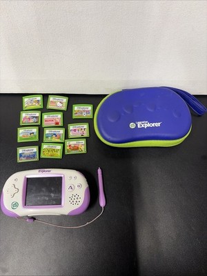 LeapFrog Leapster Explorer Purple Handheld Console Game Lot Untested