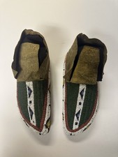 Plains Sioux Beaded Moccasins Native American, 10" Buffalo Hide 1860 To 1875