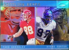 2001 Topps Chrome Combos Refractors Football Battling Bears (Tony Gonzalez /  NM